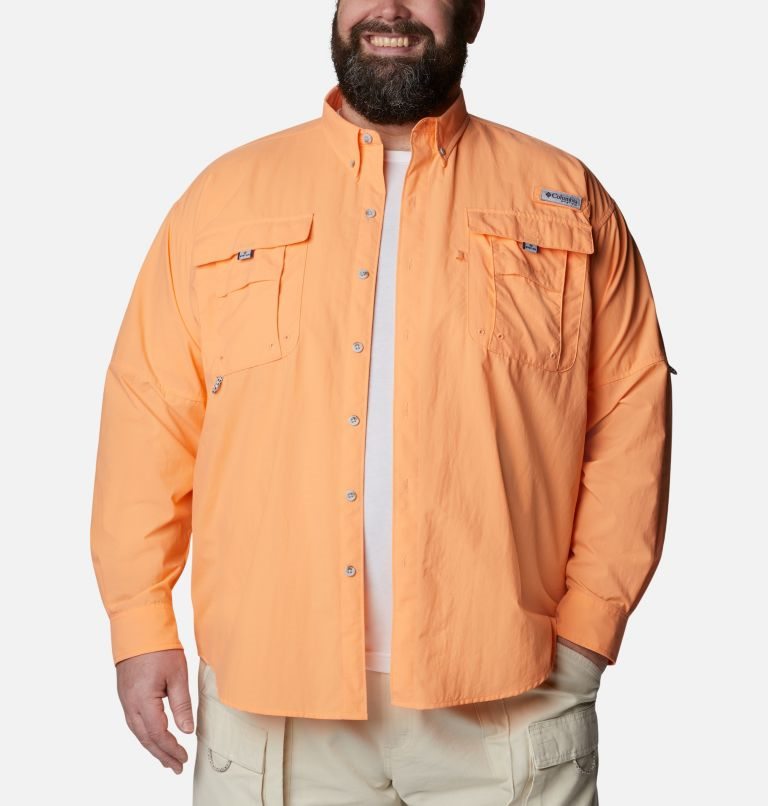 Men\'s Columbia PFG Bahama II Long Sleeve Shirts Orange | Plus Size CA-PL341